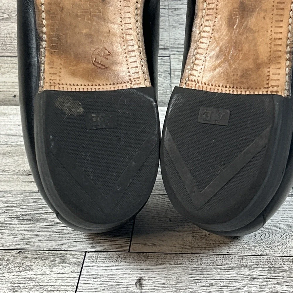 Allen Edmonds Chadwick Women Black Leather Pleated Skirt Loafer Flats Shoe SZ 9B